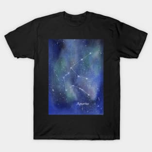 Galaxy with Aquarius Zodiac T-Shirt